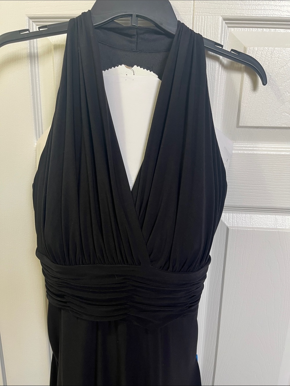 Black Halter with Ruched Waist Dress - Size 12